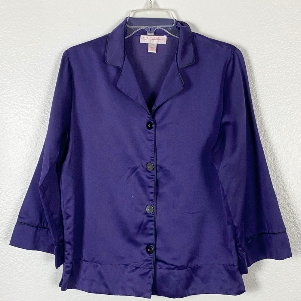Oscar de la Renta Pajama Top Purple Size Small
